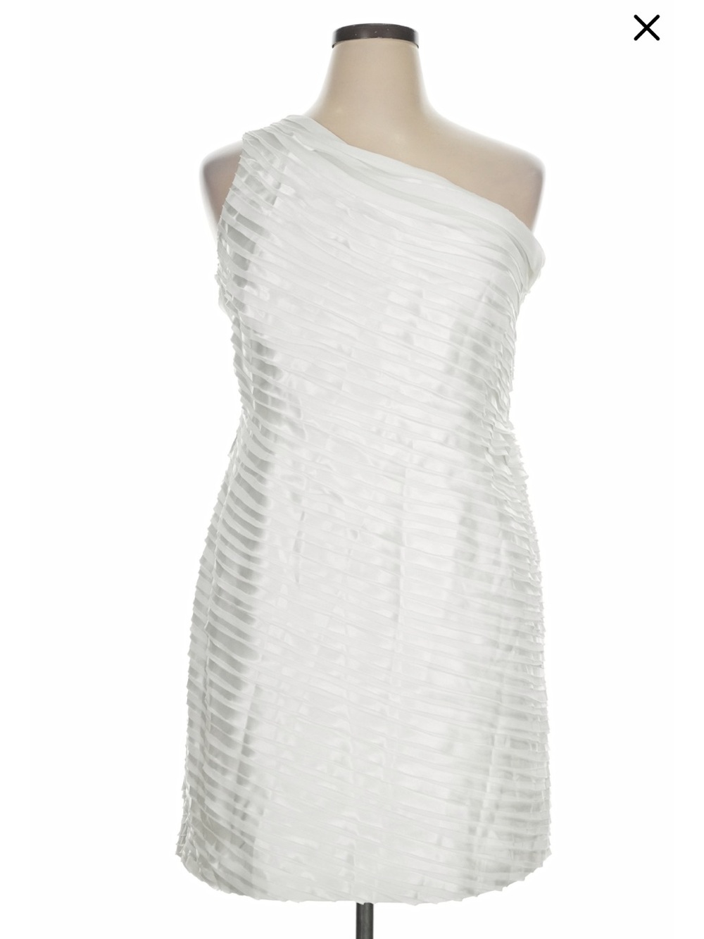 Calvin Klein White One-Shoulder Textured Cocktail Dress